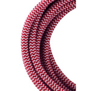 Textile Cable 2C Red/White 3m
