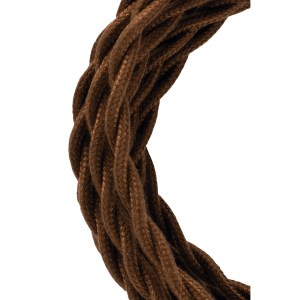 Textile Cable Twisted 2C Brown 3m