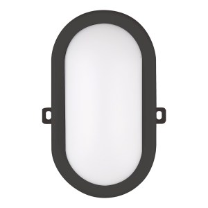 LED Bulkhead Basic 6W 3000K Black Oval