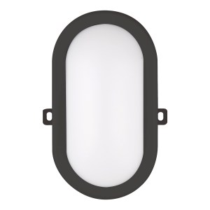 LED Bulkhead Basic 12W 4000K Black Oval