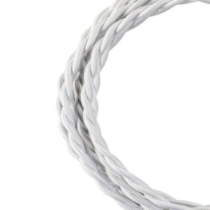 Textile Cable Twisted 2C White 3m