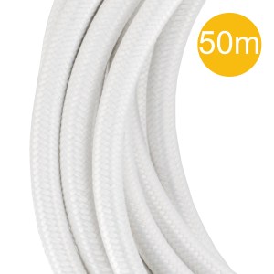 Textile Cable 3C White 50m Roll