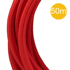 Textile Cable 2C Red 50m Roll
