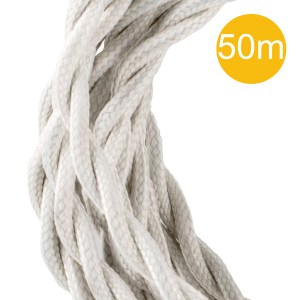 Textile Cable Twisted 2C Beige 50m Roll