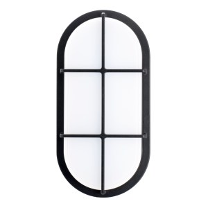 LED Bulkhead Slim 20W 4000K IK10 Oval Black