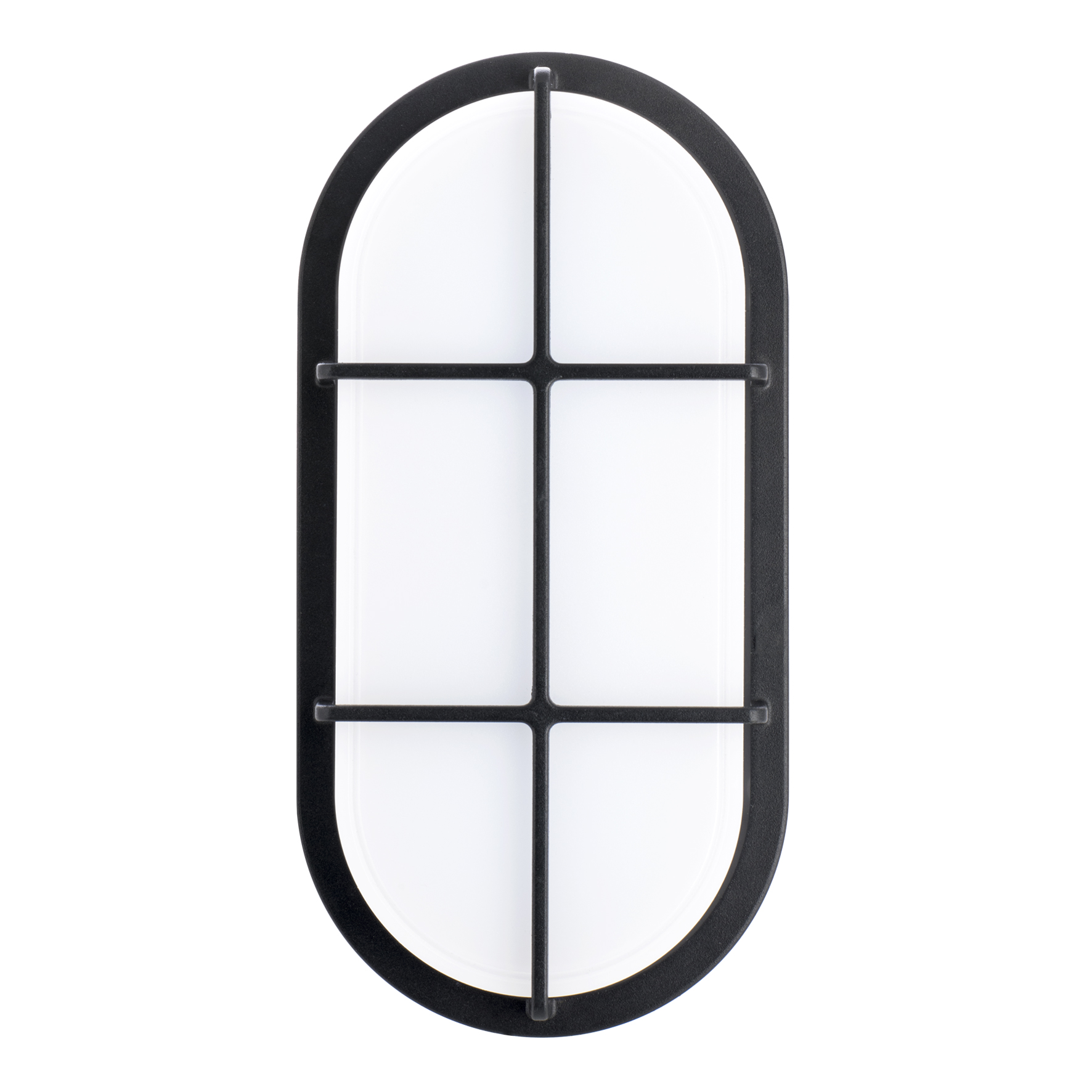LED Bulkhead Slim 20W 4000K IK10 Oval Black
