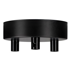 Ceiling Cup Metal Black Multi-Cord 3