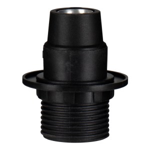 Lampholder E14 TP Half Thread + Ring Black