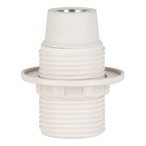 Lampholder E14 TP Threaded + Ring White