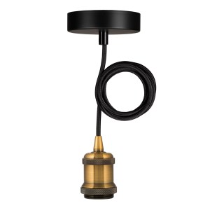 Pendant Oslo E27 Gold Antique 1.5M 2C Black
