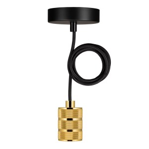 Pendant Riga E27 Gold 1.5M 2C Black