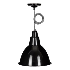 Pendant Dome E27 Black 1.5M 2C Black/White