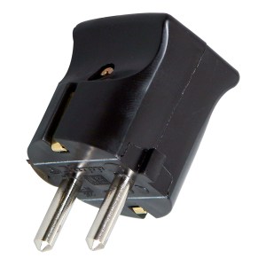Kopp 170205003 Folding Plug w/ground Black