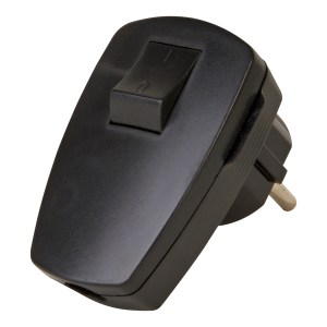 Kopp 170405009 Plug w/ground  w/Switch Black