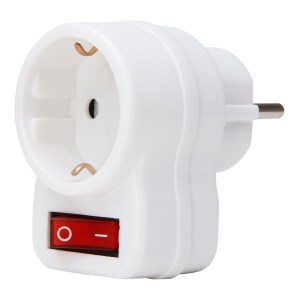 Kopp 470112003 Adapter w/ground w/Switch White