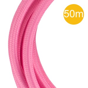 Textile Cable 2C Pink 50M Roll