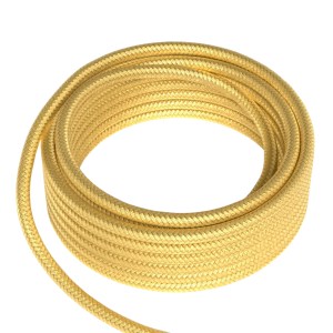 Textile Cable 2x0.75mm2 3m Metallic Gold