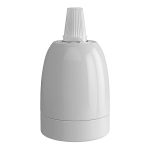 Lampholder E27 Ceramic Polished White 47x63mm