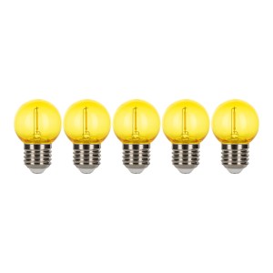 EcoPack 5pcs LED Filament G45 E27 0.6W Yellow PC