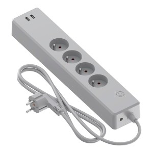 Smart WIFI Table Receptacle 4-way BE/FR + 2 USB