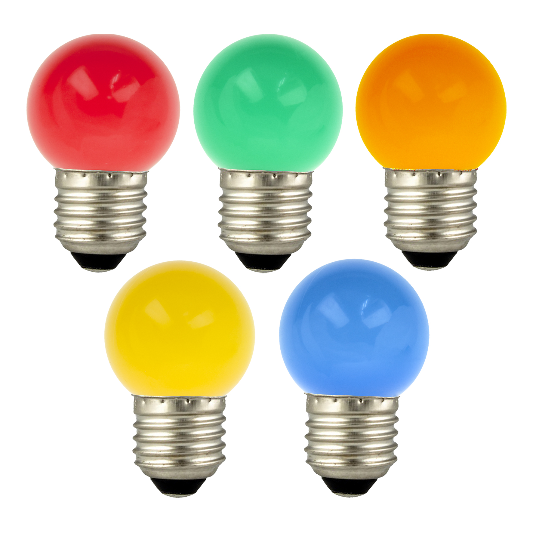 EcoPack 5pcs LED G45 E27 1W Multi-colour PC
