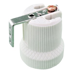 Lampholder E27 4A 500V Angle bracket + Earth