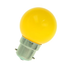 LED Ball G45 B22d 240V 1W Yellow