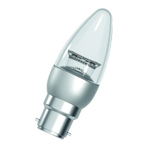 LED Candle B22d 240V 4W 827 Clear Dimm