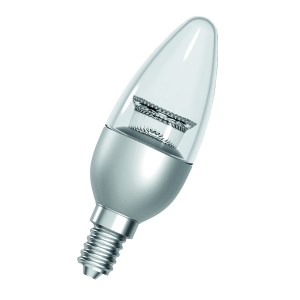 LED Candle E14 240V 6W 827 Clear Dimm