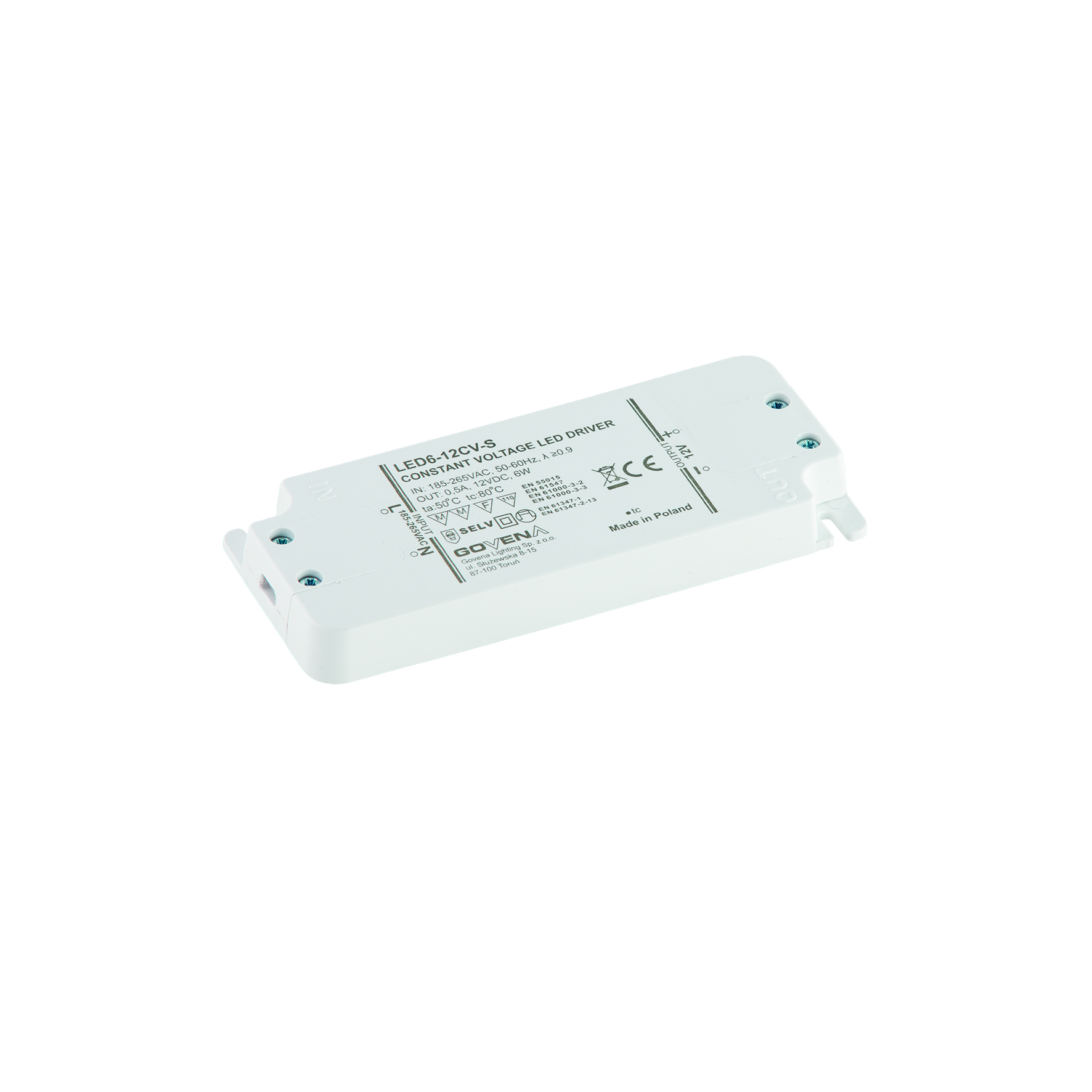 Olsen Batterier - LED Driver 6W 12V DC Max 0.5A CV