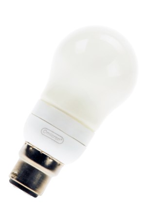 CFL Compact GLS B22d 240V 9W/827 Pearl