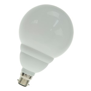 CFL Globe B22d 240V 18W/827 Opal