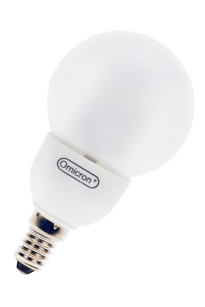 CFL Ball G60 E14 240V 5W/827 Pearl