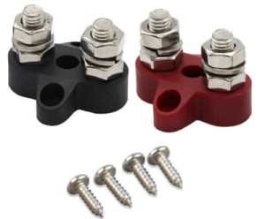 Dual Terminal Stud M8-linked set (1 red/1 black)