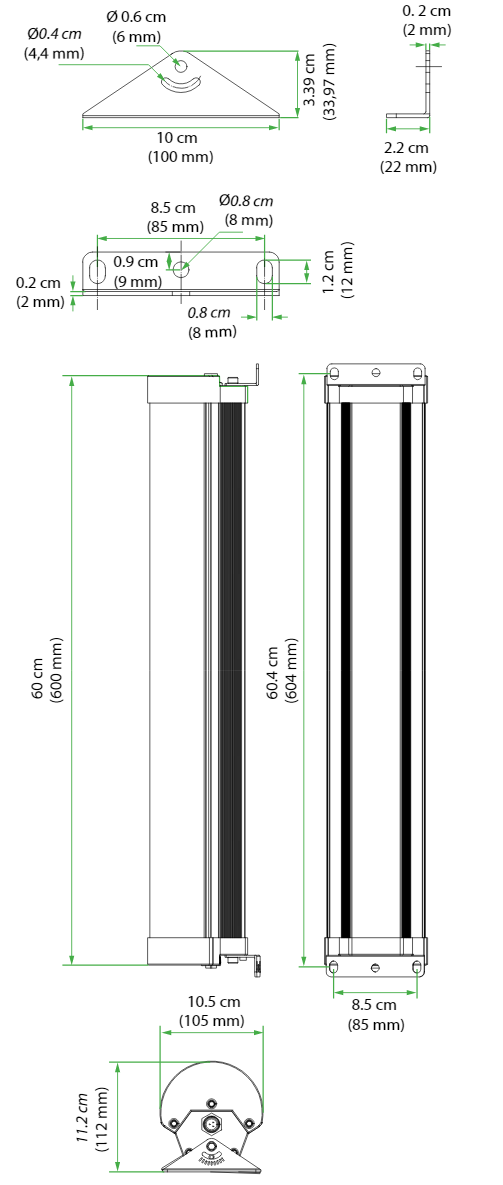 RTPL LED Tri-Proof Lighting Fixtures 30Watt 90-305Vac 50-60Hz + 4.8Watt 480Lumens 20-30V/DC Emergency Circuit - Bilde 2